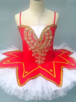 Ballet Dance Costumes Burgundy Girl's Kid's Ballerina Lace Sequins Lace Polyester Dress Set Performance Wear