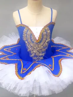 Ballet Dance Costumes Burgundy Girl's Kid's Ballerina Lace Sequins Lace Polyester Dress Set Performance Wear