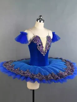 Ballet Dance Costumes Purple Girl's Kid's Ballerina Embroidered Polyester Dancing Wear