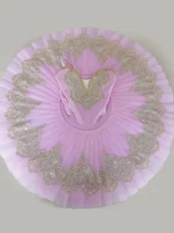 Ballet Dress Blue Girl's Kid's Ballerina Sequins Lace Lace Polyester Dress Set Performance Wear