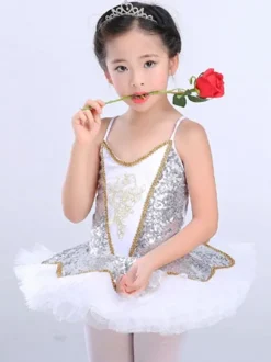 Ballet Dress Red Sequin Tutu Ballerina Dresses Girls Ballet Dance Costume