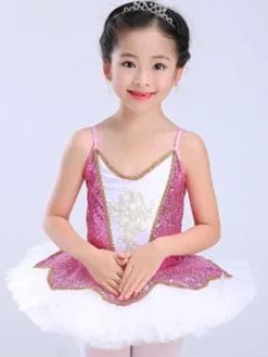 Ballet Dress Red Sequin Tutu Ballerina Dresses Girls Ballet Dance Costume