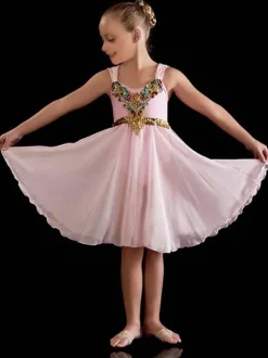 Ballet Dress Red Women's Kid's Ballerina Rhinestones Polyester Dress Dancing Wear
