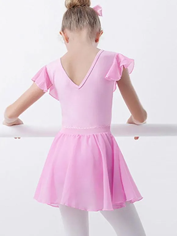 Ballet Dress Violet Women's Kid's Ballerina Pleated Artwork Shaping Lycra Spandex Skirt Set performance wear