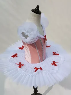 Ballet Dress White Girl's Kid's Ballerina Bowknot Polyester Ballet Dress