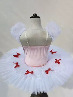 Ballet Dress White Girl's Kid's Ballerina Bowknot Polyester Ballet Dress