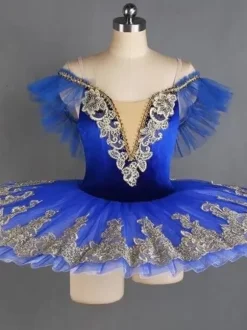 Ballet Dress White Women's Adult's Ballerina Ruffles Lace Polyester Dress Set Performance Wear