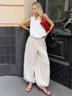 Balloon Pants With Elastic Waist Design For Women 2026