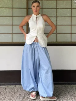 Balloon Pants With Elastic Waist Design For Women 2026