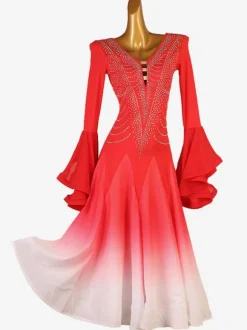 Ballroom Dance Costumes Black Women's Lycra Spandex Dress Dance Wear