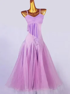 Ballroom Dance Costumes Lavender Women's Lycra Spandex Set Dress Dance Wear