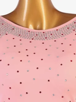 Ballroom Dance Costumes Pink Women's Sexy Lycra Spandex Tunic Dress Dance Dress