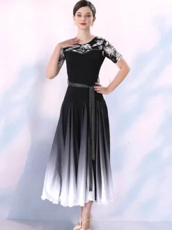 Ballroom Dance Costumes Ture Red Women's Lycra Spandex Dress Dance Dress