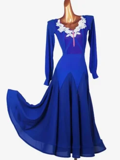 Ballroom Dance Dress Costumes Royal Blue Women's Lycra Spandex Dress