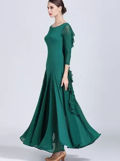 Ballroom Dance Dresses For Women Waltz Tango Practice Dance Dresses Elastic Flamenco