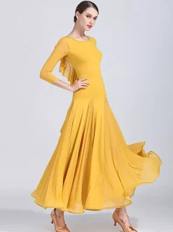 Ballroom Dance Dresses For Women Waltz Tango Practice Dance Dresses Elastic Flamenco