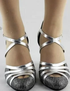 Ballroom Dance Shoes 2026 Latin Dancing Shoes Women Criss Cross Almond Toe High Heel Dance Shoes