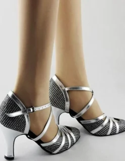 Ballroom Dance Shoes 2026 Latin Dancing Shoes Women Criss Cross Almond Toe High Heel Dance Shoes