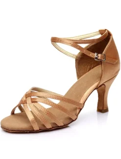 Ballroom Dance Shoes Latin Dance Shoes Satin Cirss Cross Ballroom Shoes For Women