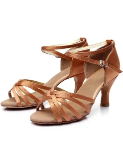 Ballroom Dance Shoes Latin Dance Shoes Satin Cirss Cross Ballroom Shoes For Women