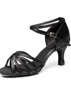 Ballroom Dance Shoes Latin Dance Shoes Satin Cirss Cross Ballroom Shoes For Women