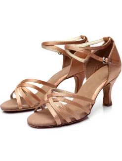 Ballroom Dance Shoes Latin Dance Shoes Satin Cirss Cross Ballroom Shoes For Women