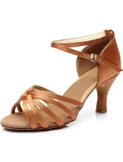 Ballroom Dance Shoes Latin Dance Shoes Satin Cirss Cross Ballroom Shoes For Women