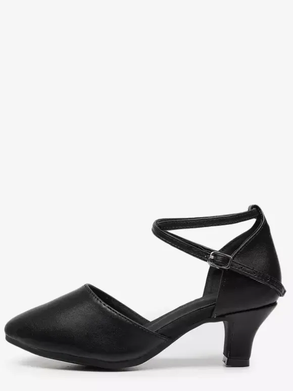 Ballroom Dance Shoes Women's Round Toe Criss Cross Latin Dance Shoes