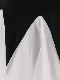 Ballroom Dance Costume Dresses Black Women Sleeveless Beaded Organza Training Dancing Wear
