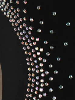 Ballroom Dance Costume Dresses Black Women Sleeveless Beaded Organza Training Dancing Wear