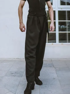 Ballroom Dance Costumes Black Unisex Bottoms Polyester Long Pants Dance Wear