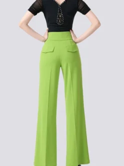 Ballroom Dance Costumes Coffee Brown Women's Polyester Pants Dance Dress