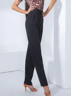 Ballroom Dance Costumes Dark Green Lycra Spandex Pants Dancing Wear For Women