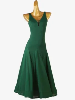 Ballroom Dance Costumes Green Women's Lycra Spandex Dress Dance Wear