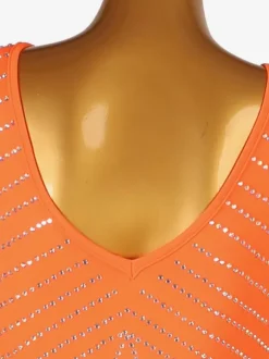 Ballroom Dance Costumes Orange Women's Lycra Spandex Dress Dance Wear