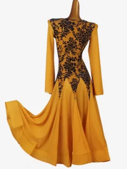 Ballroom Dance Costumes Orange Women's Lycra Spandex Dress Dance Wear