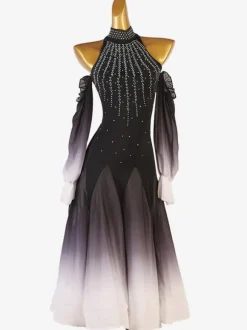 Ballroom Dance Costumes Purple Women's Lycra Spandex Dress Dancing Wear
