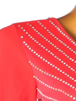 Ballroom Dance Costumes Red Women's Sexy Polyester Rhinestones Dress Dancer Dance Dress