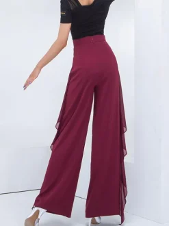 Ballroom Dance Costumes Ture Red Polyester Pants Dance Dress