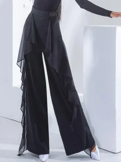 Ballroom Dance Costumes Ture Red Polyester Pants Dance Dress