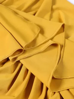 Ballroom Dance Costumes Yellow Women's Sexy Lace Transparente V-Neck Polyester Dress Ruffles Layered Dancing Wear
