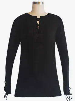 Ballroom Dance Costume Top Men Black T Shirt Long Sleeve V Neck Training Dancing Clothes