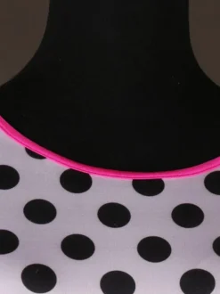Ballroom Dance Costume Top Red Women Long Sleeve Polka Dot Print Training Dancing Clothes