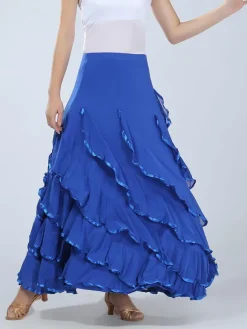 Ballroom Dance Costume Women's Red Performance Maxi Skirt