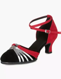 Ballroom Dance Shoes Suede Latin Dancing Shoes Black Criss Cross Ballroom Shoes