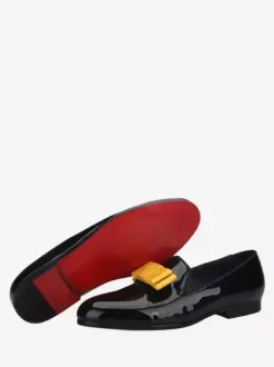 Belgian Loafer Shoes For Men Patent PU Upper Flowers Artwork Slip-On Prom Party Wedding Shoes