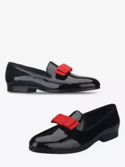 Belgian Loafer Shoes For Men Patent PU Upper Flowers Artwork Slip-On Prom Party Wedding Shoes