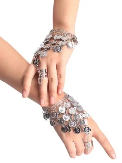 Belly Dance Bracelet Gold Tassels Tiered Slave Bracelet Jewelry Belly Dancing Finger Bracelet