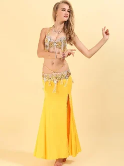 Belly Dance Costume Adult High Split Bollywood Dance Set