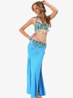 Belly Dance Costume Adult High Split Bollywood Dance Set
